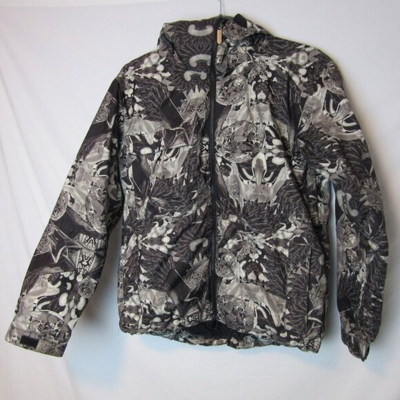 Bonfire Snowboarding Company Chroma Winter Jacket Shell Men's M Black White Prin
